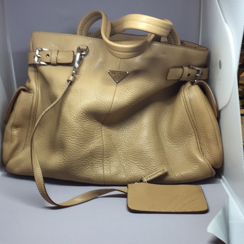 SALE!  Vintage Prada  side pocket bag with C of A.